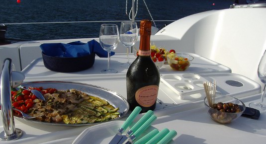 cena romantica barca